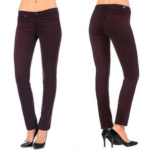 AG Stilt Cigarette Burgundy Jeans
